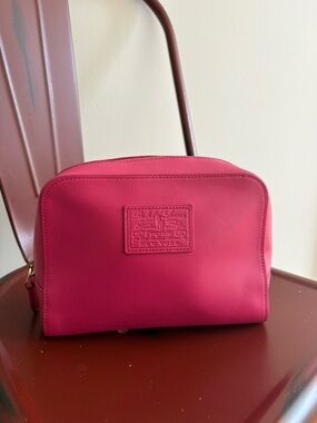 Ralph Lauren Hot Pink Leather Cosmetic Case